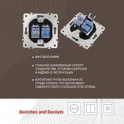 Розетка двойная RJ-11 и Ethernet RJ-45, без рамки Arte Milano am-205 205.44-1.black цвет Черный-3