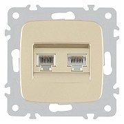 Розетка двойная RJ-11 и Ethernet RJ-45, без рамки Arte Milano am-205 205.44-1.shampan цвет Бежевый