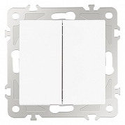 Выключатель двухклавишный без рамки Arte Milano 206 206.30-2.white цвет Белый