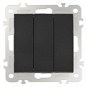 Выключатель трехклавишный без рамки Arte Milano 206 206.30-3.black цвет Черный