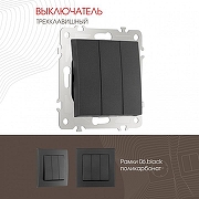 Выключатель трехклавишный без рамки Arte Milano 206 206.30-3.black цвет Черный-1