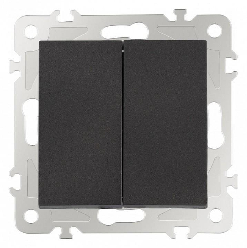 Выключатель проходной двухклавишный без рамки Arte Milano 206 206.32-2.black 