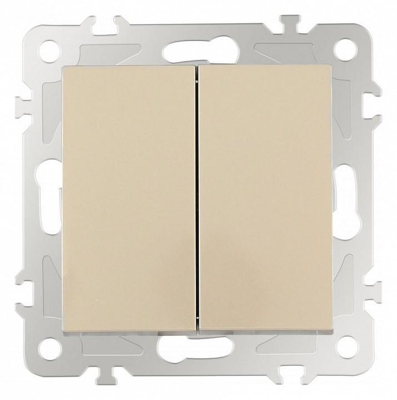 Выключатель проходной двухклавишный без рамки Arte Milano 206 206.32-2.shampan 