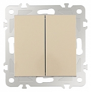 Выключатель проходной двухклавишный без рамки Arte Milano 206 206.32-2.shampan цвет Бежевый