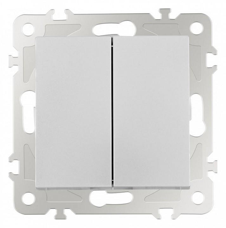 Выключатель проходной двухклавишный без рамки Arte Milano 206 206.32-2.silver 