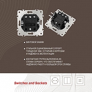 Выключатель перекрестный одноклавишный без рамки Arte Milano 206 206.34-1.shampan цвет Бежевый-2