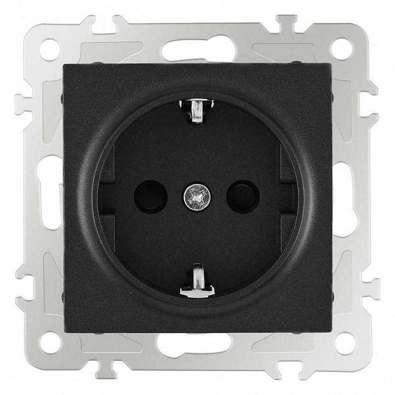 Розетка с заземлением и со шторкой, без рамки Arte Milano am-206 206.40-1.black 