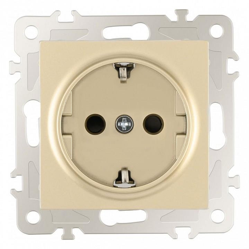 Розетка с заземлением и со шторкой, без рамки Arte Milano am-206 206.40-1.shampan 