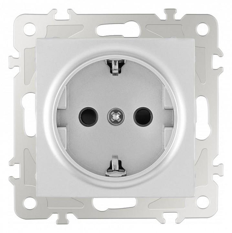 Розетка с заземлением и со шторкой, без рамки Arte Milano am-206 206.40-1.silver 