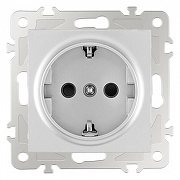 Розетка с заземлением и со шторкой, без рамки Arte Milano am-206 206.40-1.silver цвет Серебро