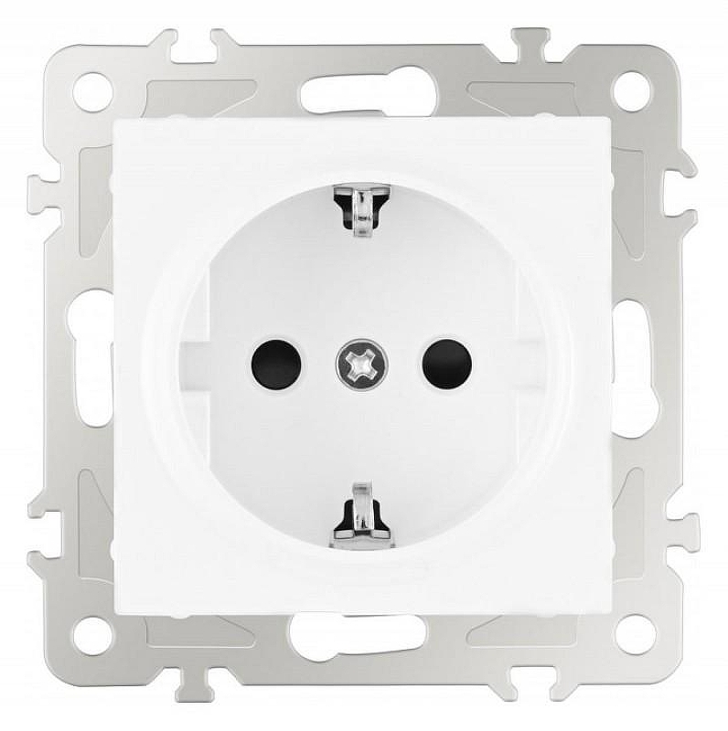 Розетка с заземлением и со шторкой, без рамки Arte Milano am-206 206.40-1.white 