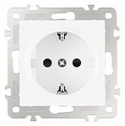 Розетка с заземлением и со шторкой, без рамки Arte Milano am-206 206.40-1.white цвет Белый