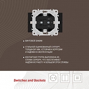 Розетка двойная с заземлением, без рамки Arte Milano am-206 206.40-2.black цвет Черный-3