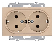 Розетка двойная с заземлением, без рамки Arte Milano am-206 206.40-2.shampan цвет Бежевый