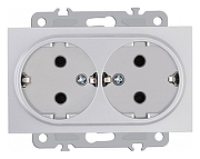 Розетка двойная с заземлением, без рамки Arte Milano am-206 206.40-2.silver цвет Серебро