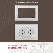 Розетка двойная с заземлением, без рамки Arte Milano am-206 206.40-2.silver цвет Серебро-2