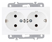 Розетка двойная с заземлением, без рамки Arte Milano am-206 206.40-2.white цвет Белый