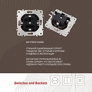 Розетка влагозащищенная с заземлением и со шторкой с крышкой Arte Milano am-206 206.41-1.shampan цвет Бежевый-4