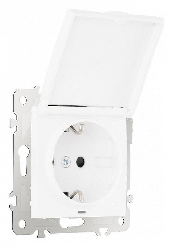 Розетка влагозащищенная с заземлением и со шторкой с крышкой Arte Milano am-206 206.41-1.white 