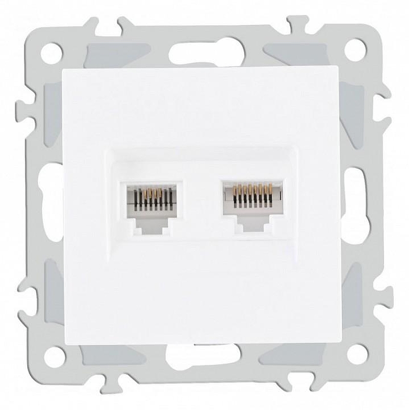 Розетка двойная RJ-11 и Ethernet RJ-45, без рамки Arte Milano am-206 206.44-1.white 