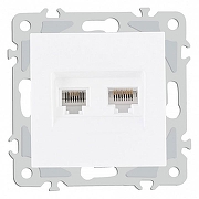 Розетка двойная RJ-11 и Ethernet RJ-45, без рамки Arte Milano am-206 206.44-1.white цвет Белый