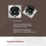 Розетка с заземлением и со шторкой и 2хUSB, без рамки Arte Milano am-206 206.47-1.silver цвет Серебро-3