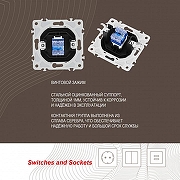 Розетка телефонная RJ-11 без рамки Arte Milano am-206 206.51-1.black цвет Черный-3