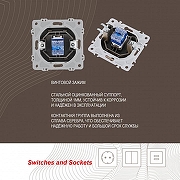 Розетка телефонная RJ-11 без рамки Arte Milano am-206 206.51-1.shampan цвет Бежевый-3