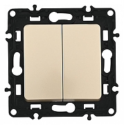 Выключатель двухклавишный без рамки Arte Milano 217 217.30-2.shampan цвет Бежевый