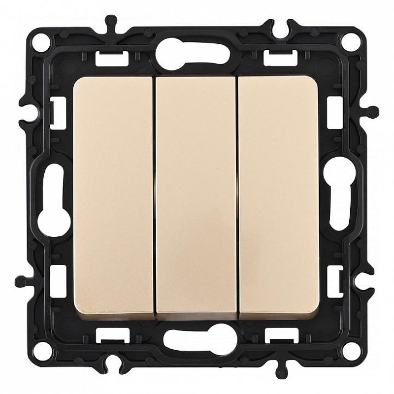 Выключатель трехклавишный без рамки Arte Milano 217 217.30-3.shampan 