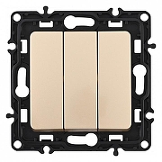 Выключатель трехклавишный без рамки Arte Milano 217 217.30-3.shampan цвет Бежевый