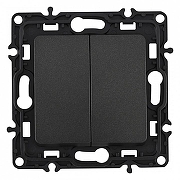 Выключатель проходной двухклавишный без рамки Arte Milano 217 217.32-2.black цвет Черный