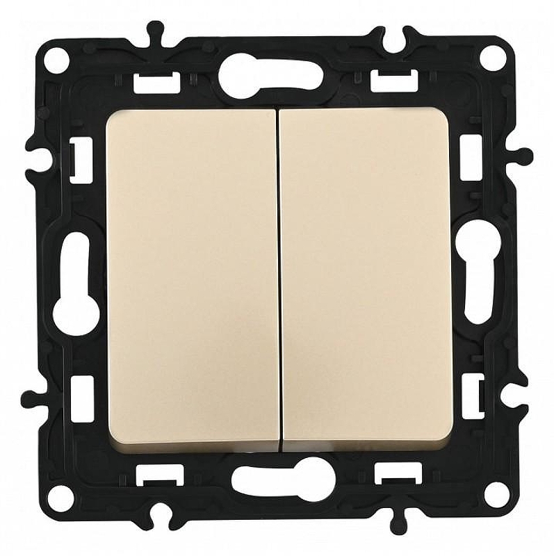 Выключатель проходной двухклавишный без рамки Arte Milano 217 217.32-2.shampan 