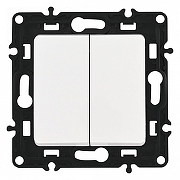 Выключатель проходной двухклавишный без рамки Arte Milano 217 217.32-2.white цвет Белый