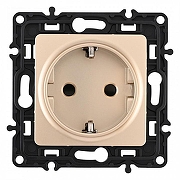 Розетка с заземлением и со шторкой, без рамки Arte Milano am-217 217.40-1.shampan цвет Бежевый
