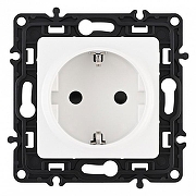 Розетка с заземлением и со шторкой, без рамки Arte Milano am-217 217.40-1.white цвет Белый
