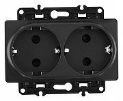 Розетка двойная с заземлением, без рамки Arte Milano am-217 217.40-2.black цвет Черный