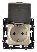Розетка влагозащищенная с заземлением и со шторкой с крышкой Arte Milano am-217 217.41-1.shampan цвет Бежевый-1