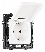 Розетка влагозащищенная с заземлением и со шторкой с крышкой Arte Milano am-217 217.41-1.white цвет Белый