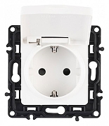 Розетка влагозащищенная с заземлением и со шторкой с крышкой Arte Milano am-217 217.41-1.white цвет Белый-1