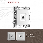 ТВ-розетка без рамки Arte Milano am-217 217.43-1.silver цвет Серебро-2