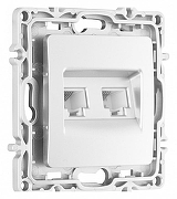 Розетка двойная RJ-11 и Ethernet RJ-45, без рамки Arte Milano am-217 217.44-1.silver цвет Серебро-1