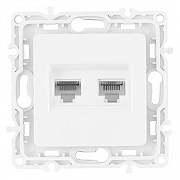 Розетка двойная RJ-11 и Ethernet RJ-45, без рамки Arte Milano am-217 217.44-1.white цвет Белый