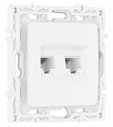 Розетка двойная RJ-11 и Ethernet RJ-45, без рамки Arte Milano am-217 217.44-1.white цвет Белый-1