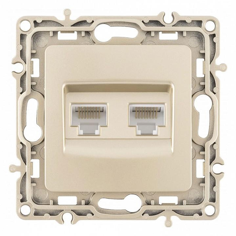 Розетка Ethernet RJ-45 без рамки Arte Milano am-217 217.45-2.shampan 