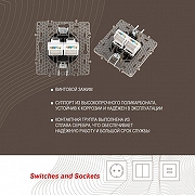 Розетка Ethernet RJ-45 без рамки Arte Milano am-217 217.45-2.shampan цвет Бежевый-3