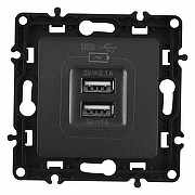 Розетка USB, без рамки Arte Milano am-217 217.46-1.black цвет Черный