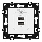 Розетка USB, без рамки Arte Milano am-217 217.46-1.white цвет Белый