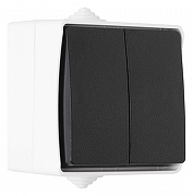 Выключатель двухклавишный Arte Milano 309 309.30-2.grey цвет Серый-1