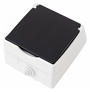 Розетка влагозащищенная с заземлением и со шторкой с крышкой Arte Milano am-309 309.40-1.grey цвет Серый-1